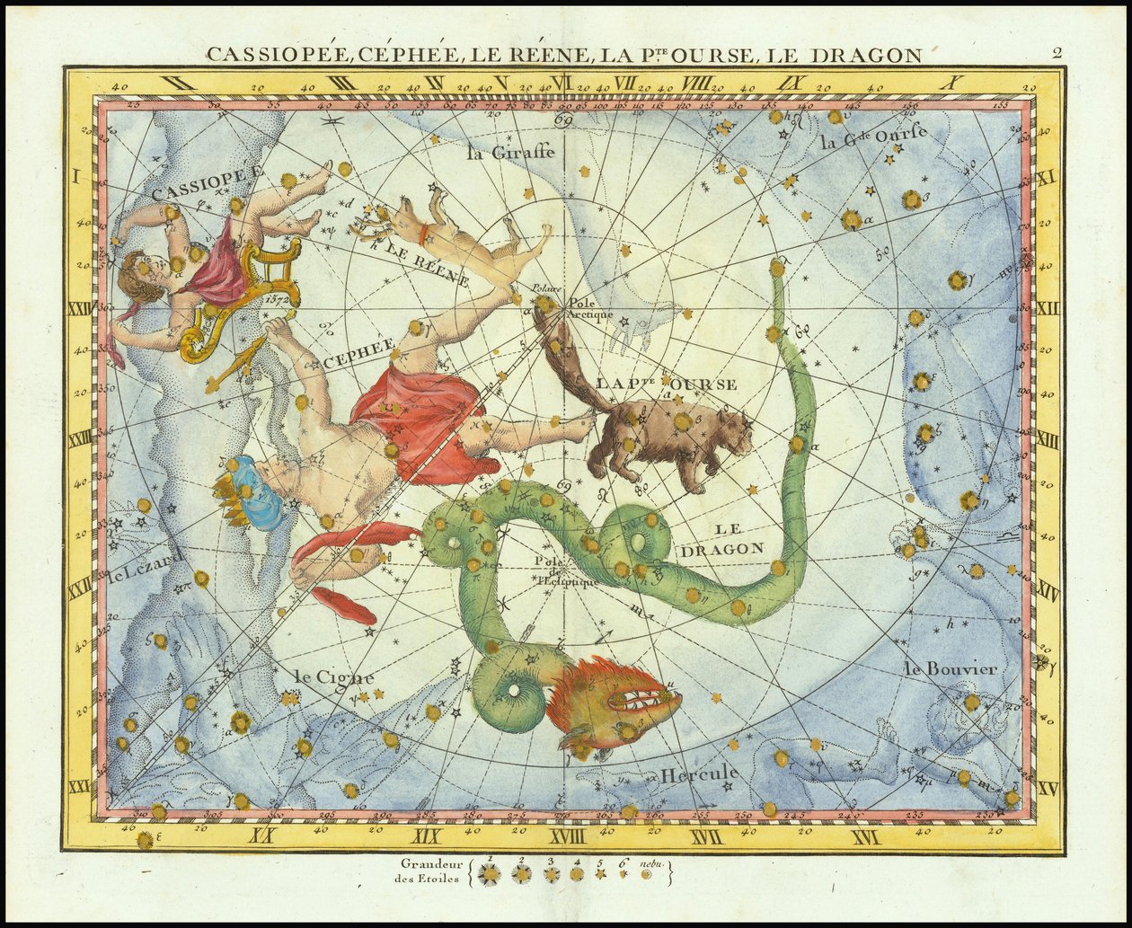 Cassiopea, Cepheus, Ursa Minor & Draco by John Flamsteed