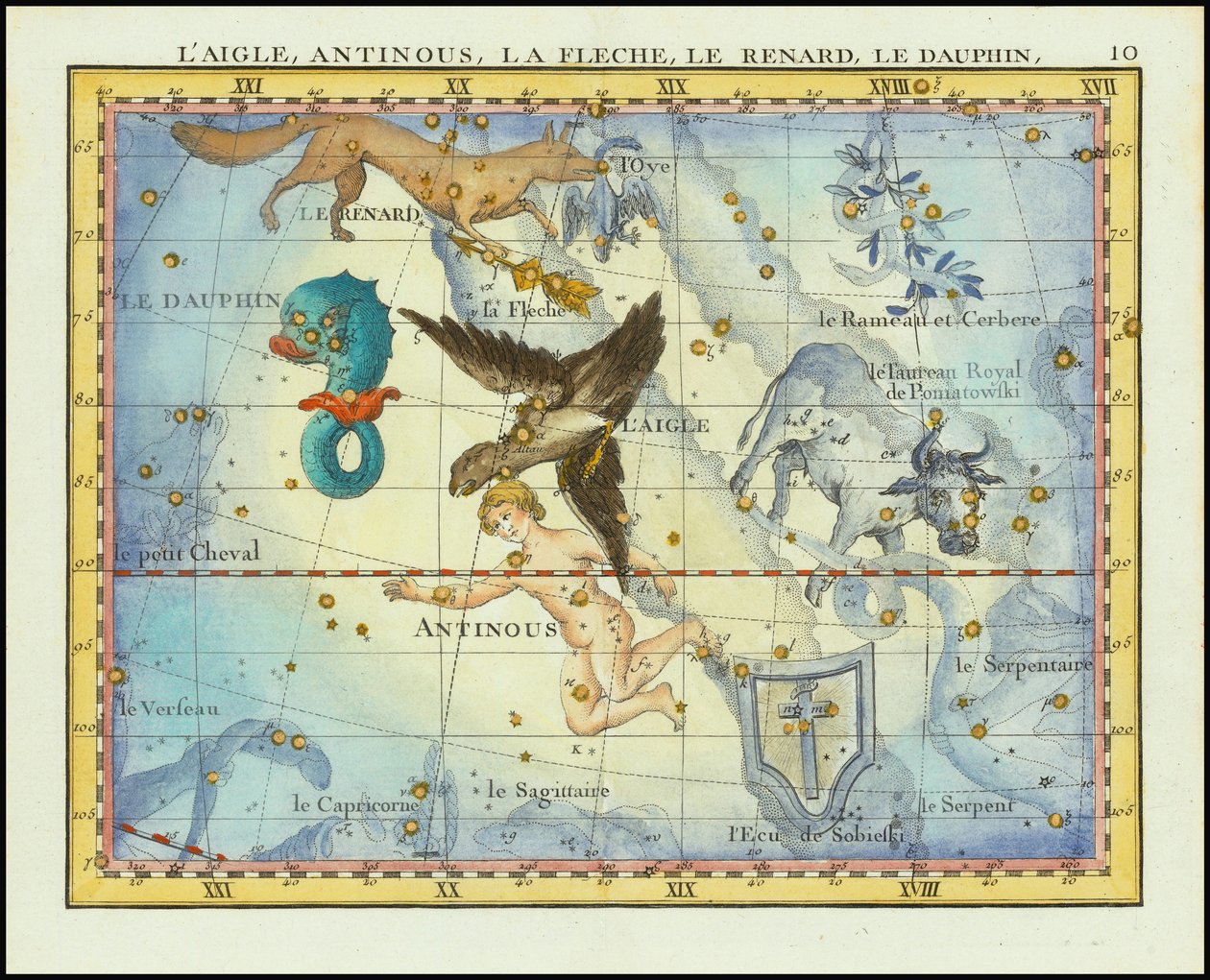 Aquila, Sagitta, Vulpecula & Anser Delphinus by John Flamsteed