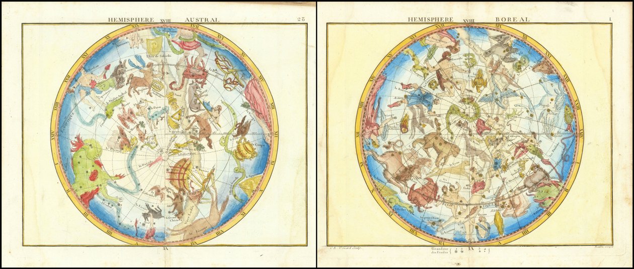 Southern Hemisphere and Northern Hemisphere by John Flamsteed