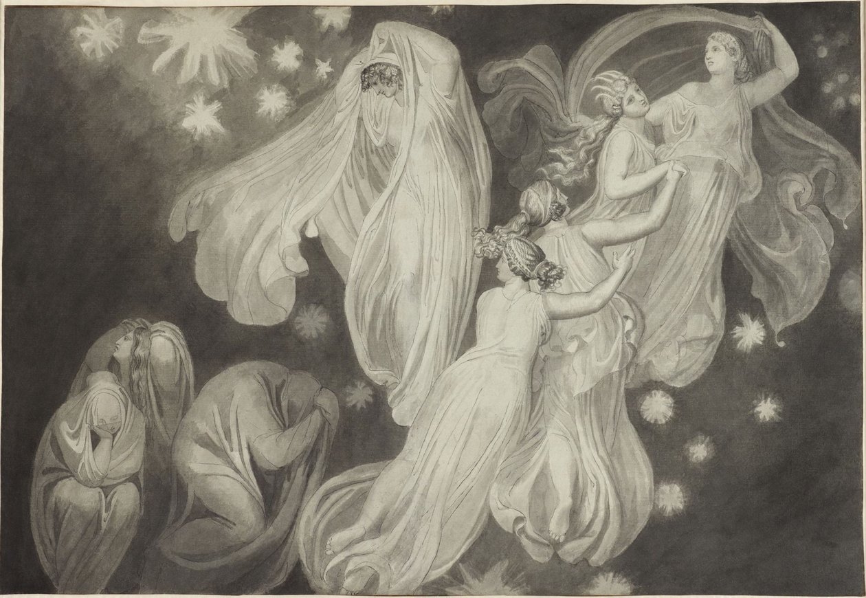 Angels Guiding a Soul to Heaven by John Flaxman