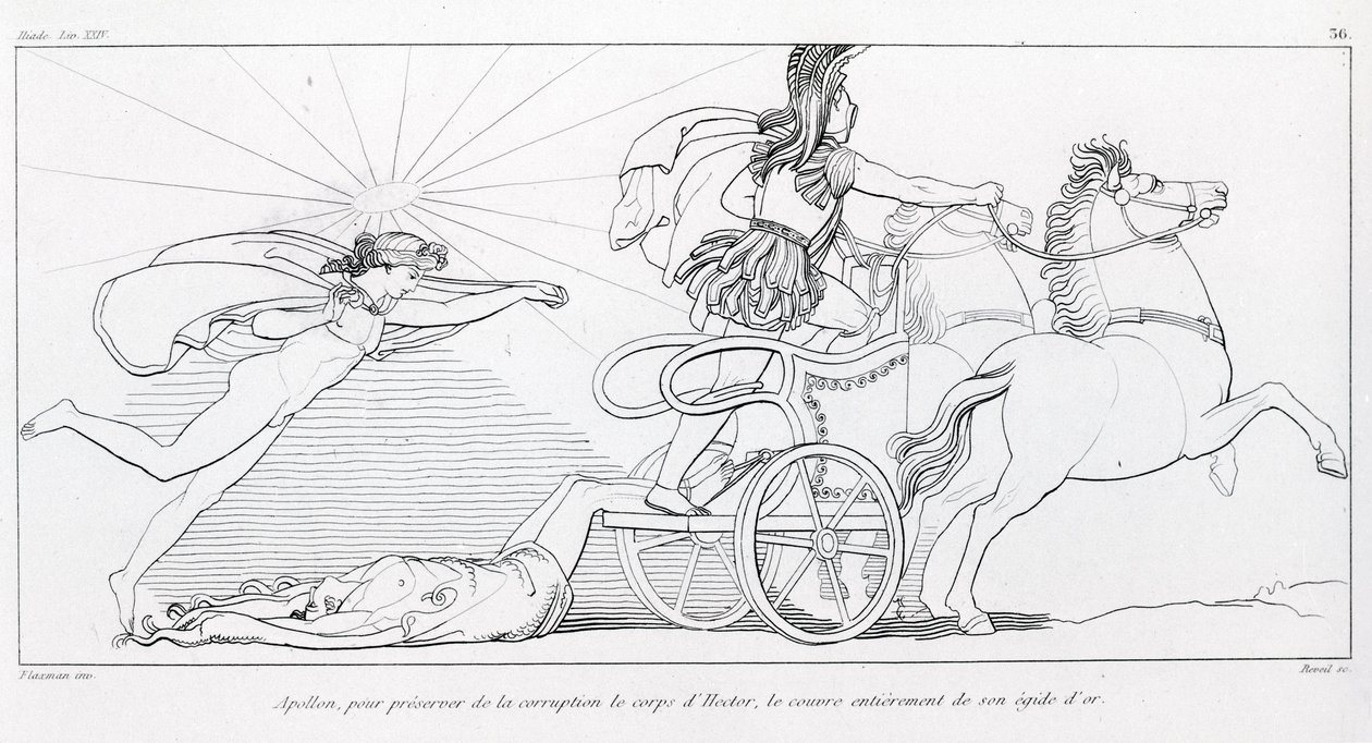 Apollo, god of the Sun, to preserve Hector's body covers him entirely ...