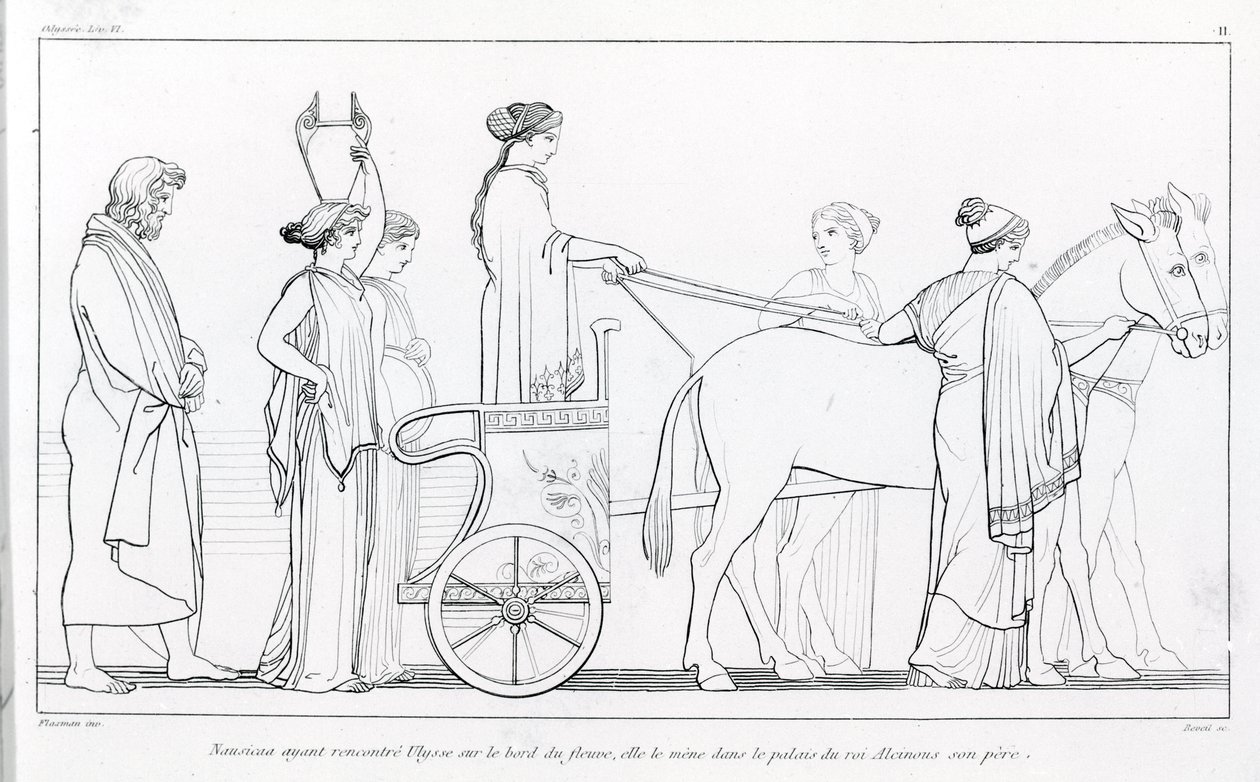 Nausicaa, who just met Ulysses, takes him back to his father