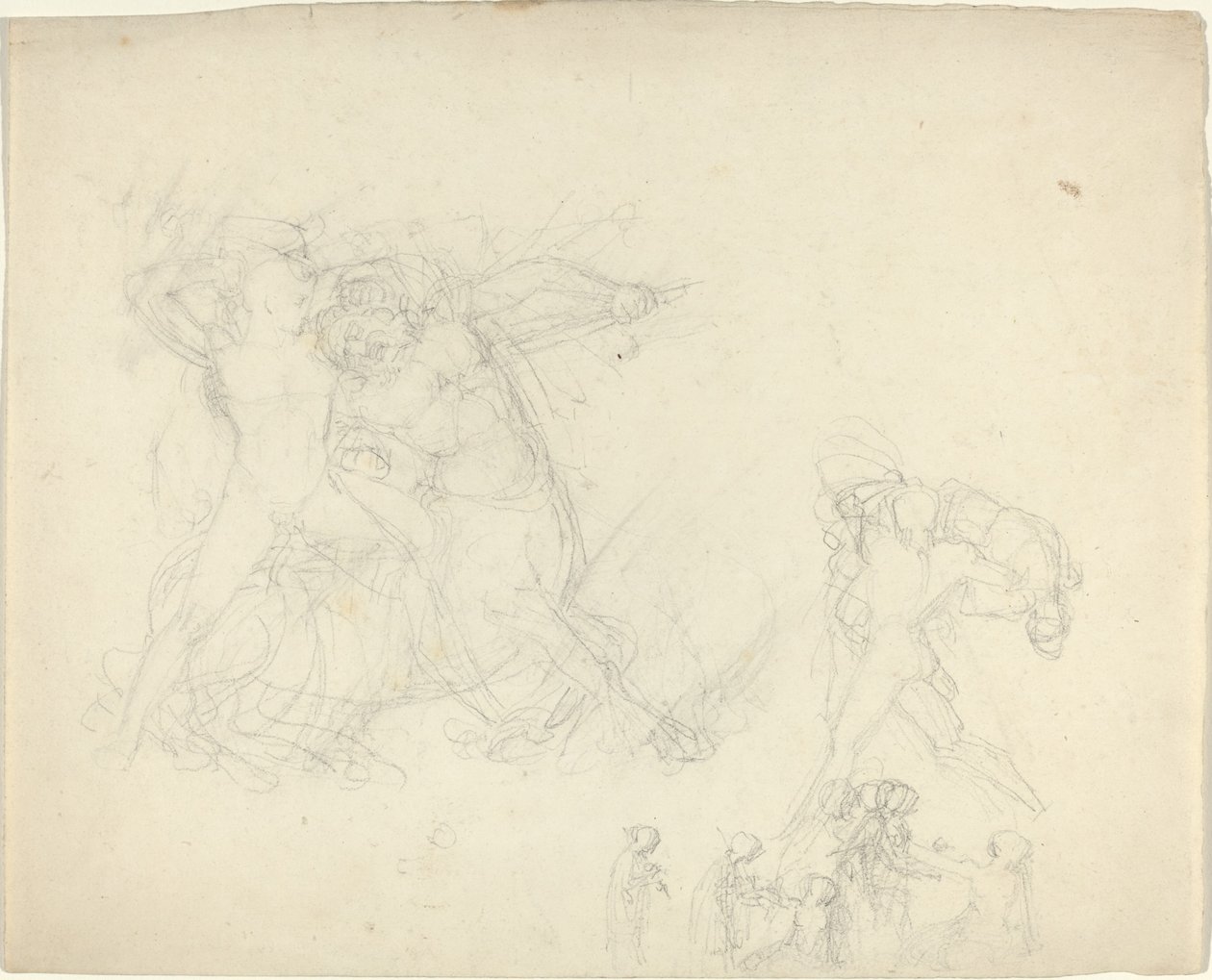 Sheet of Studies, including a Man Battling a Centaur by John Flaxman