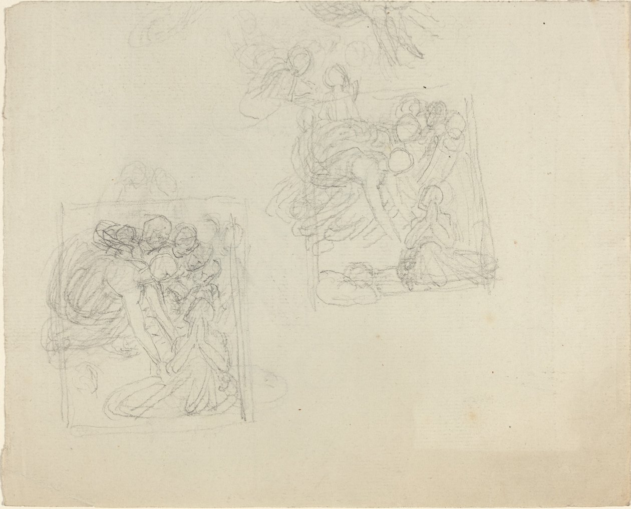 Studies for a Monument with Angels Reaching Down to a Praying Figure (recto and verso) by John Flaxman