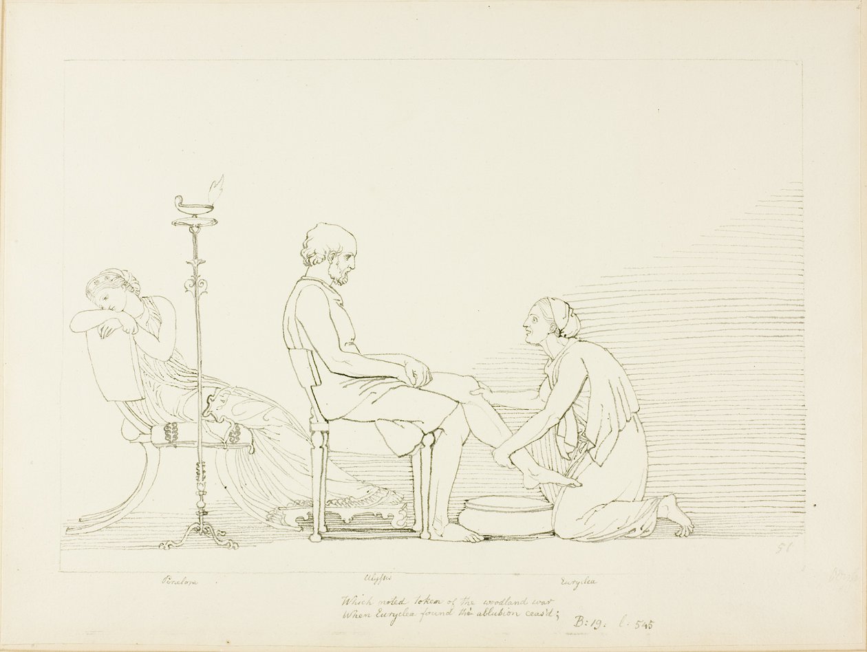 Ulysses, Penelope and Euryclea by John Flaxman