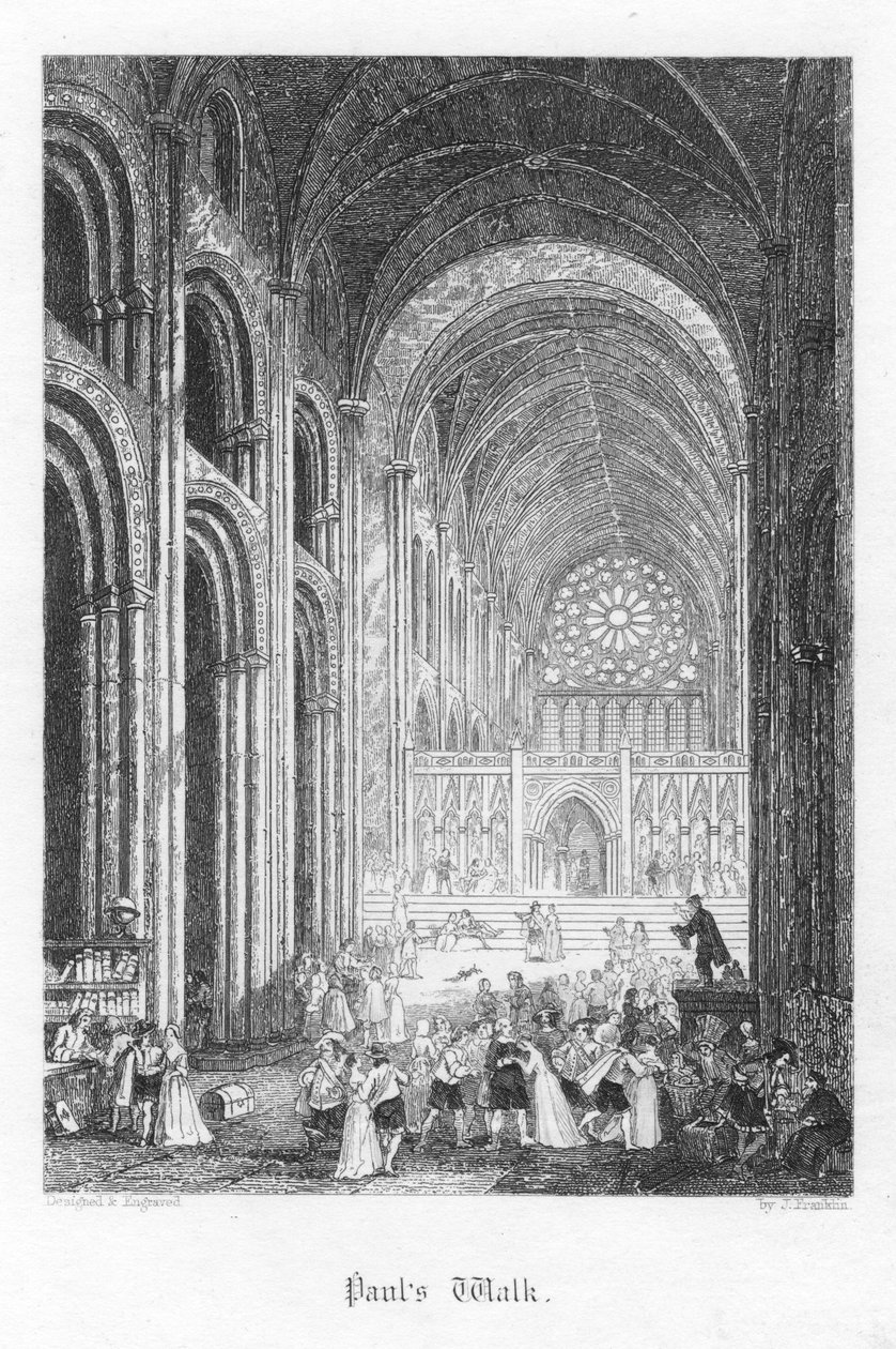 Scene from Old St Pauls by William Harrison Ainsworth, 1855 by John Franklin