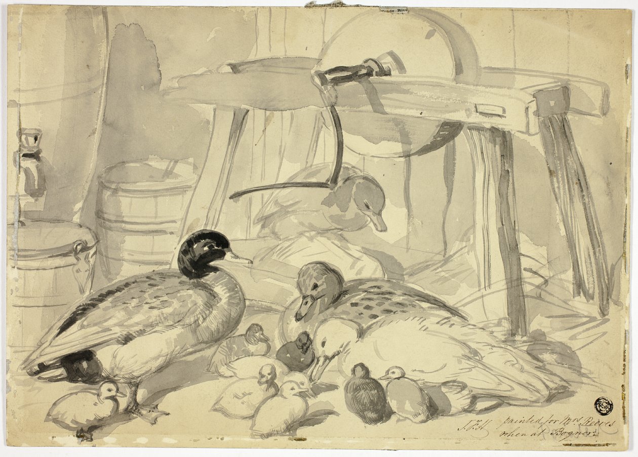 Ducks, Ducklings and Grindstone by John Frederick Herring I