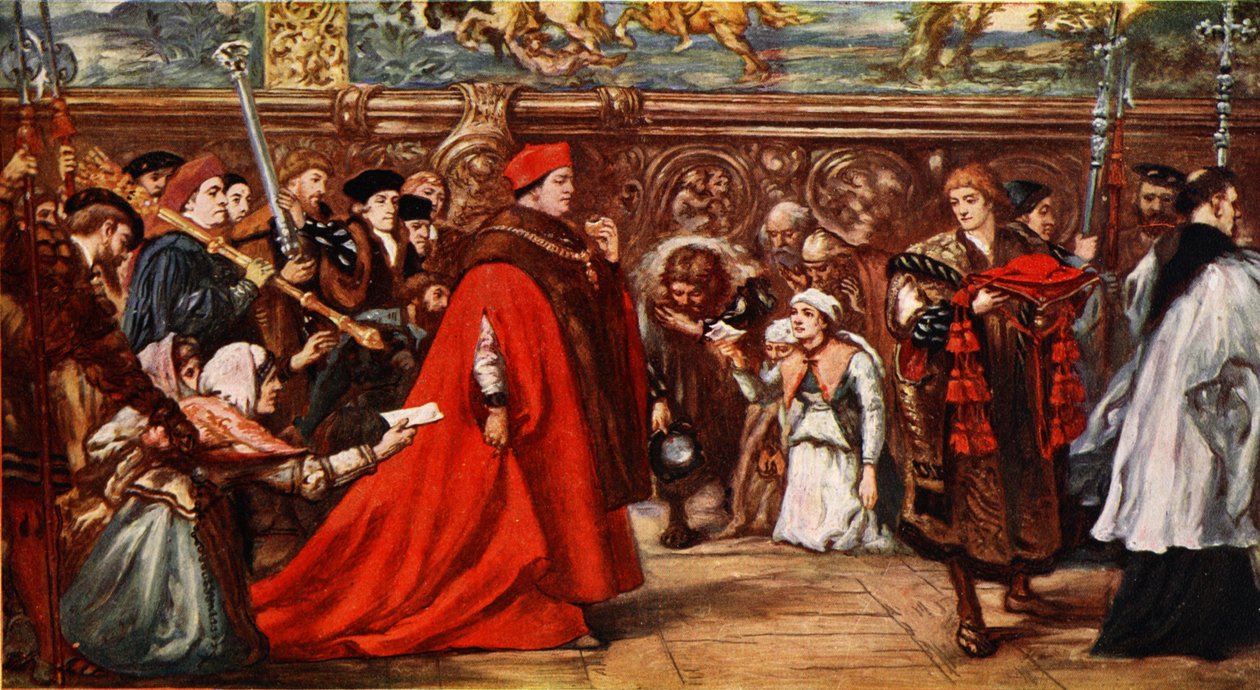 Cardinal Wolsey on his way to Westminster Hall, illustration from ...