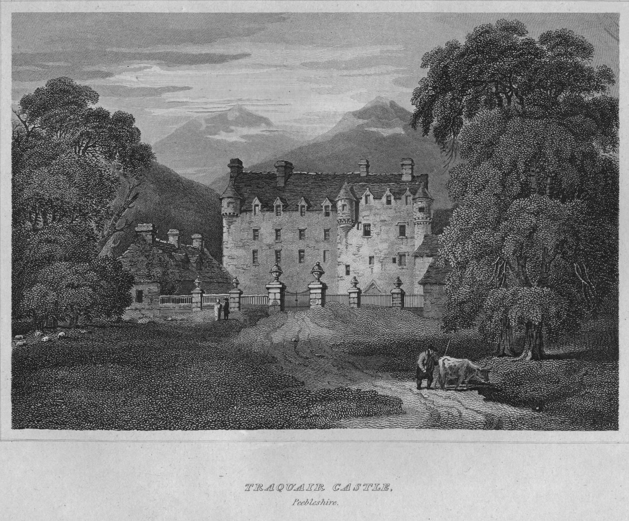 Traquair Castle, Peebleshire, 1814 by John Greig