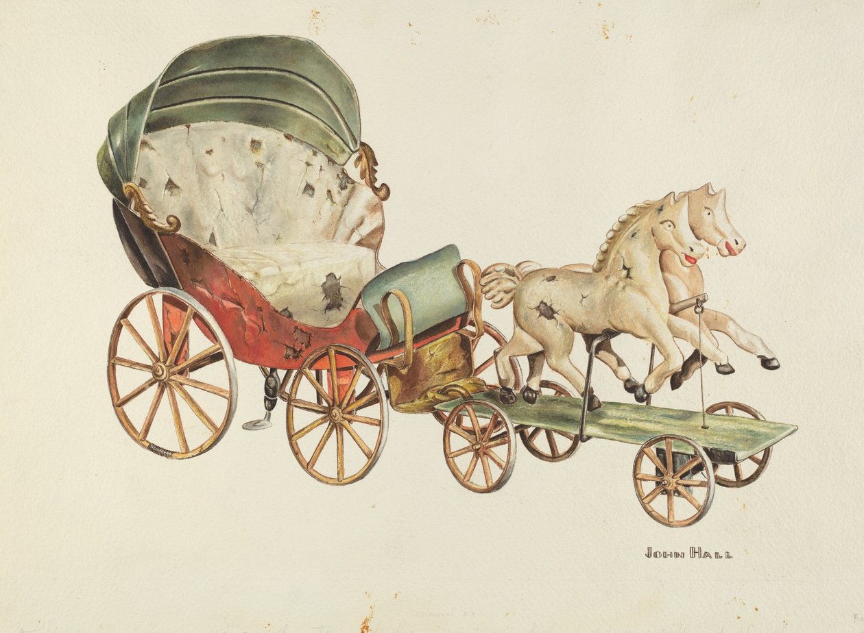 Calash and Horses, c. 1940 by John Hall