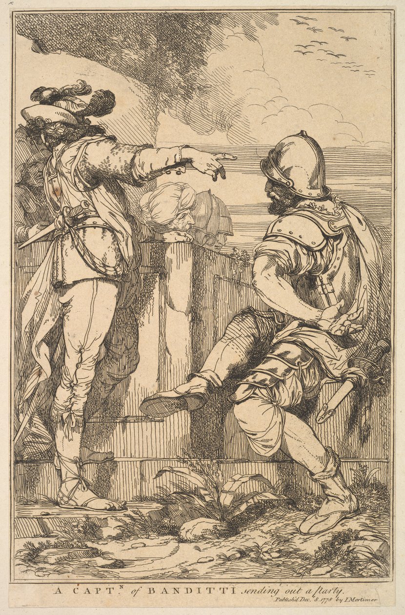 A Captain of Banditti Sending Out a Party, December 8, 1778 by John Hamilton Mortimer