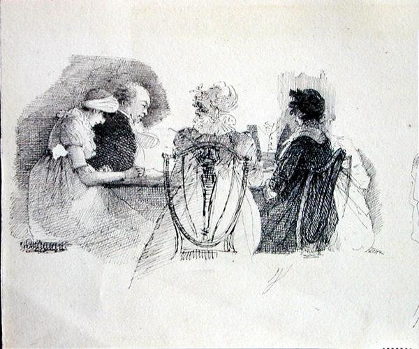 A Gathering at a Table (detail) by John Harden