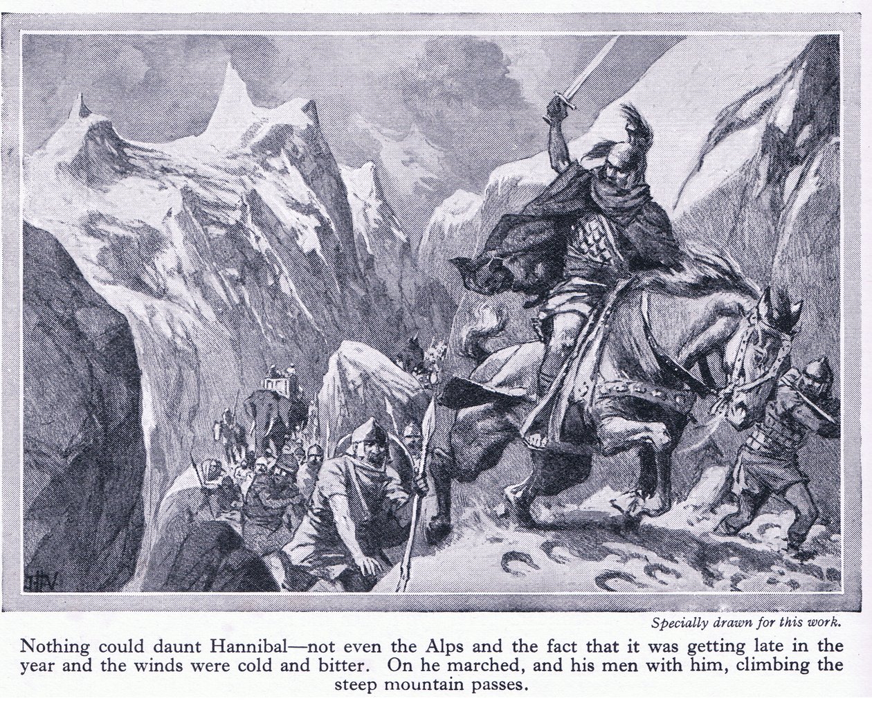 How Hannibal crossed the Alps, c.1950 by John Harris Valda