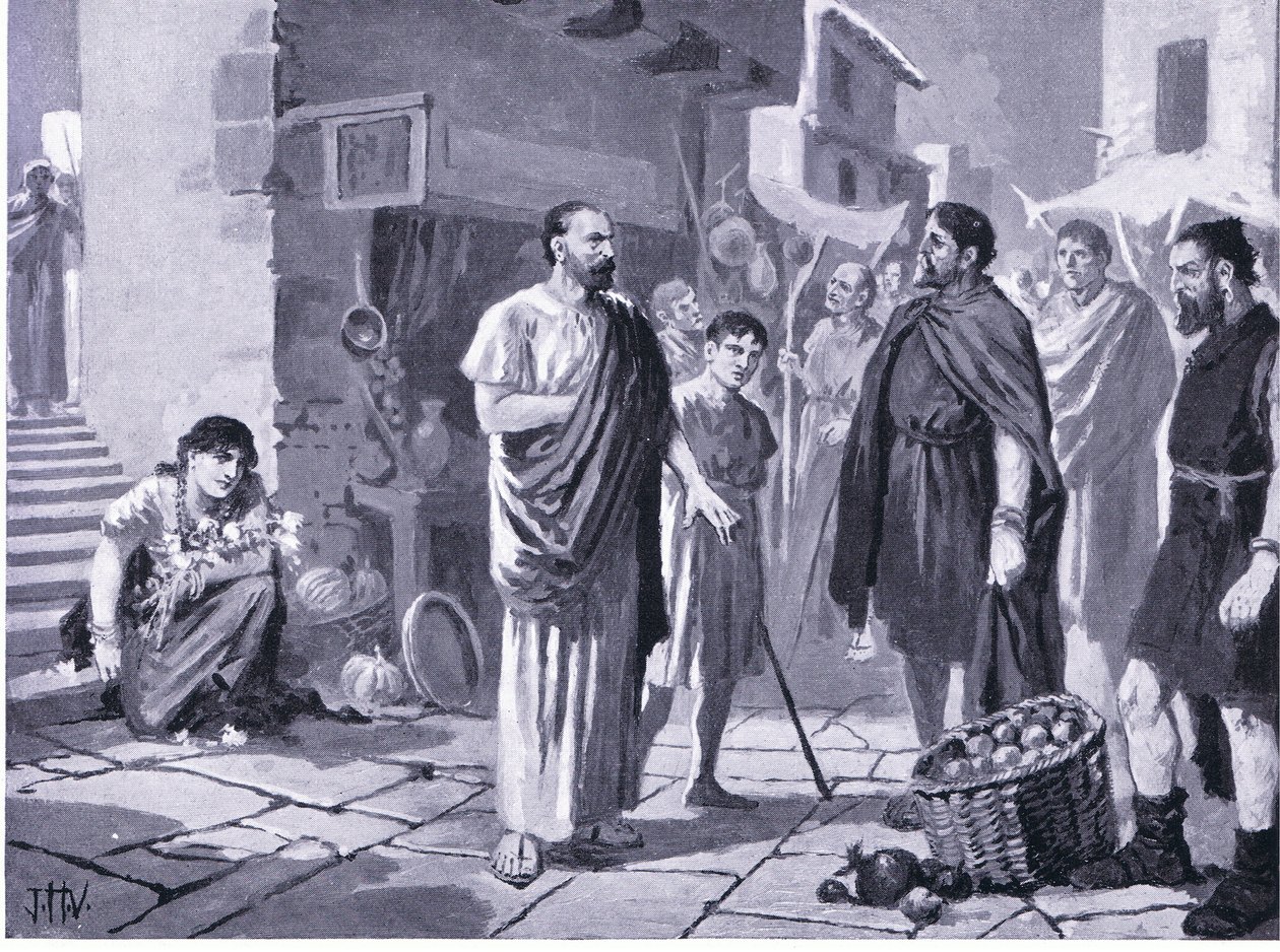 Roman Colonisers Trading with Native Dacians, Illustration from Hutchinson