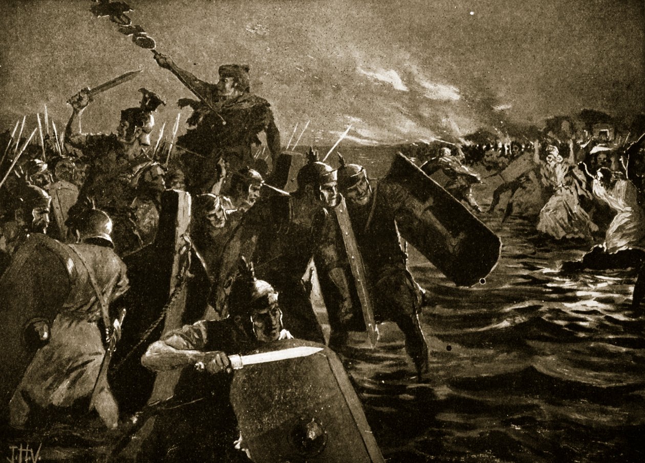 The Roman Attack on Anglesey by John Harris Valda