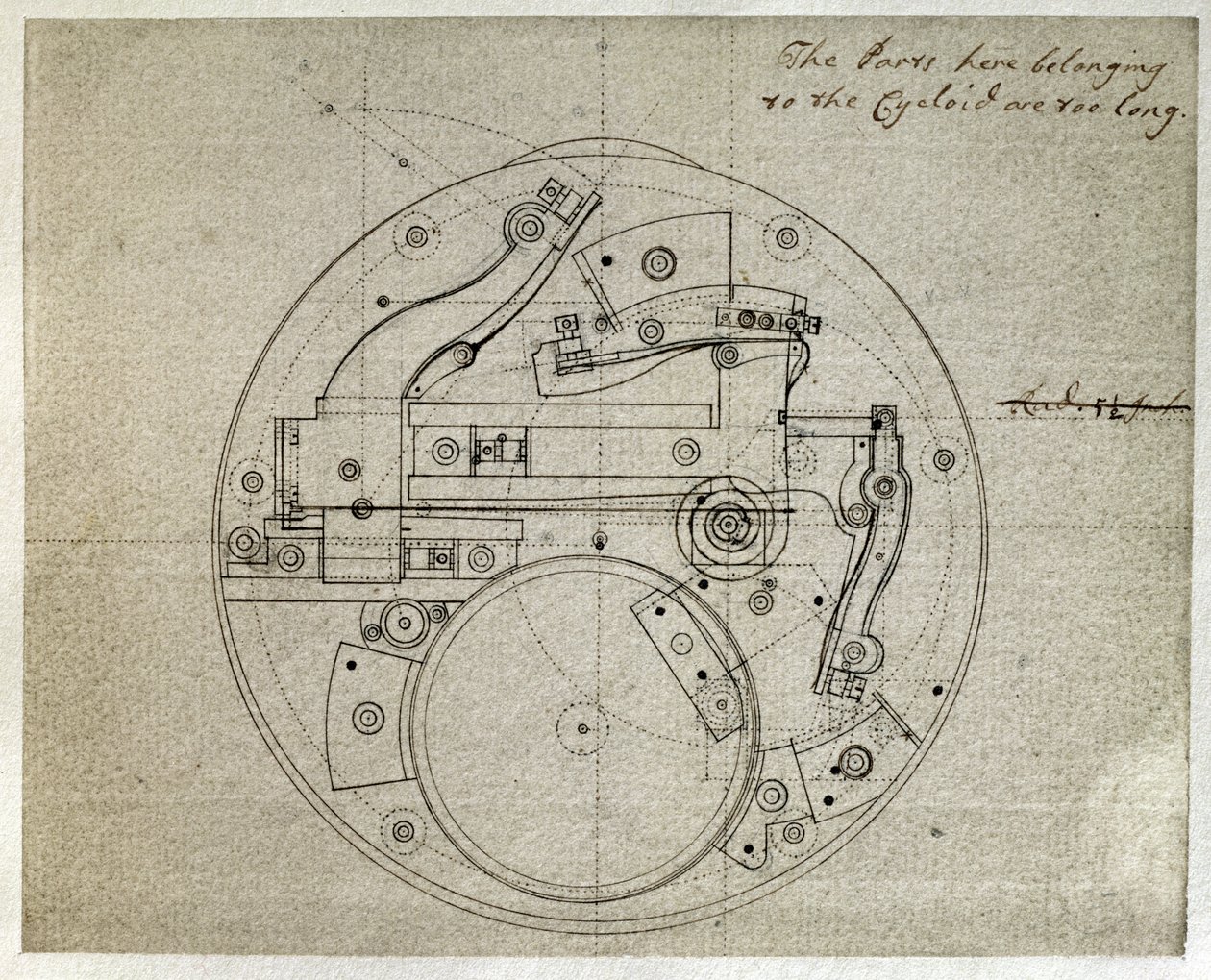 Drawing of the Layout of the Movement of the H4 Timekeeper by John Harrison (1693-1776), c.1759 by John Harrison