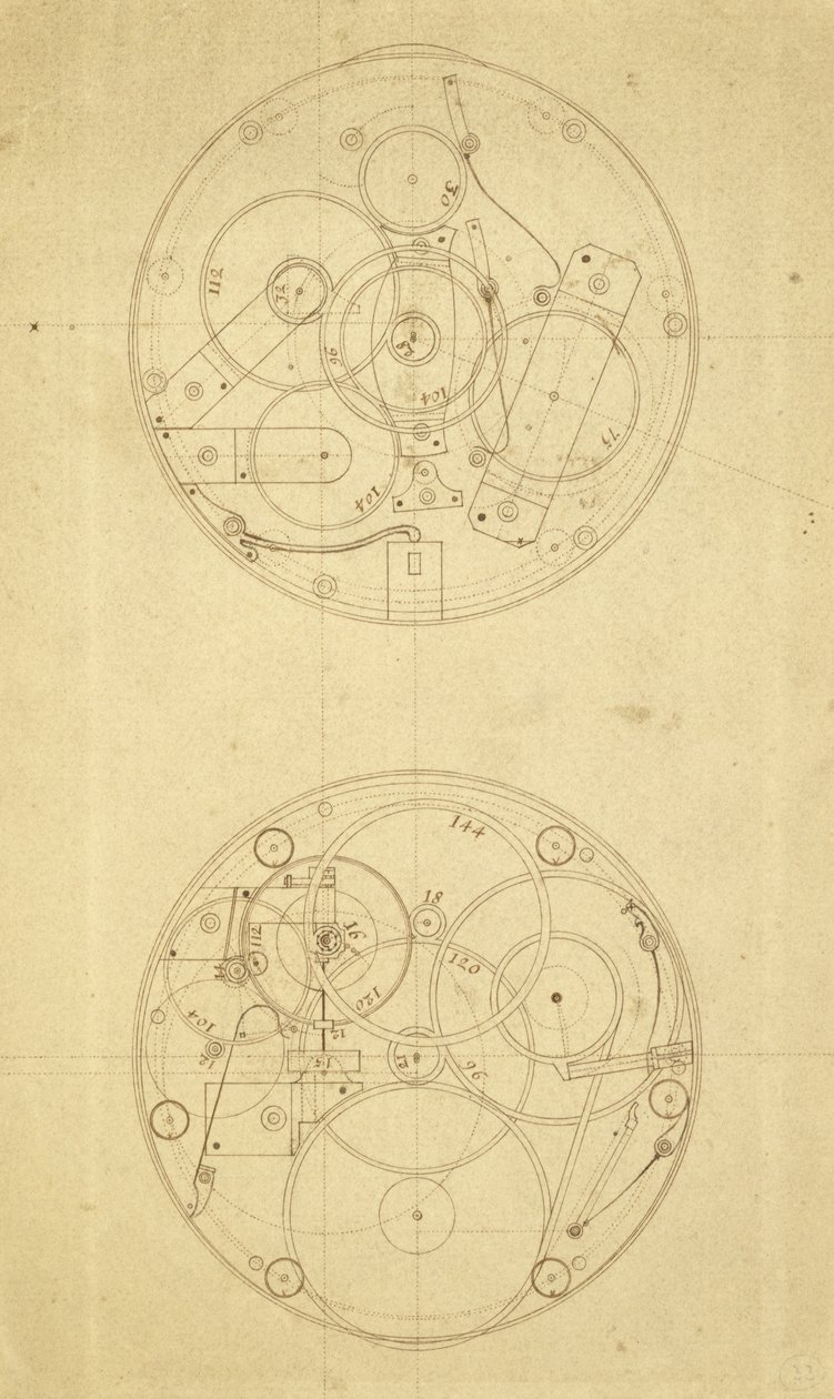 The movement of H.4, a longitude timekeeper designed and drawn by John Harrison, c.1760-72 by John Harrison