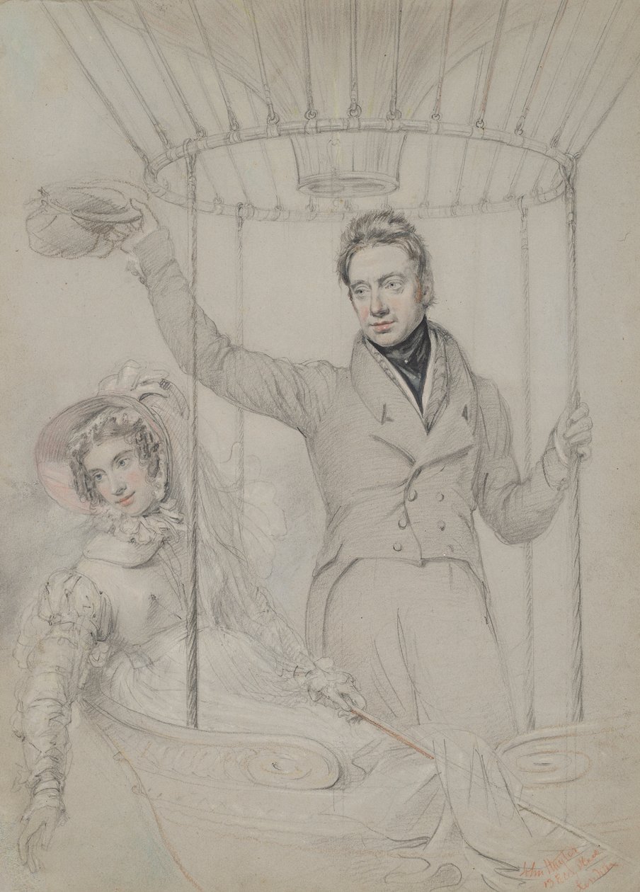 George Graham and His Wife, Margaret, Making a Balloon Ascent, London, 1823 by John Hayter