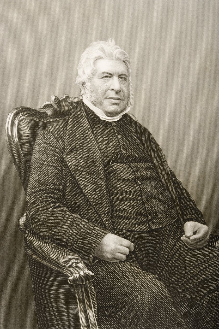 Walter Farquhar Hook engraved by D.J. Pound from a photograph, from The Drawing-Room of Eminent Personages, Volume 2, published in London, 1860 by John Jabez Edwin Paisley Mayall