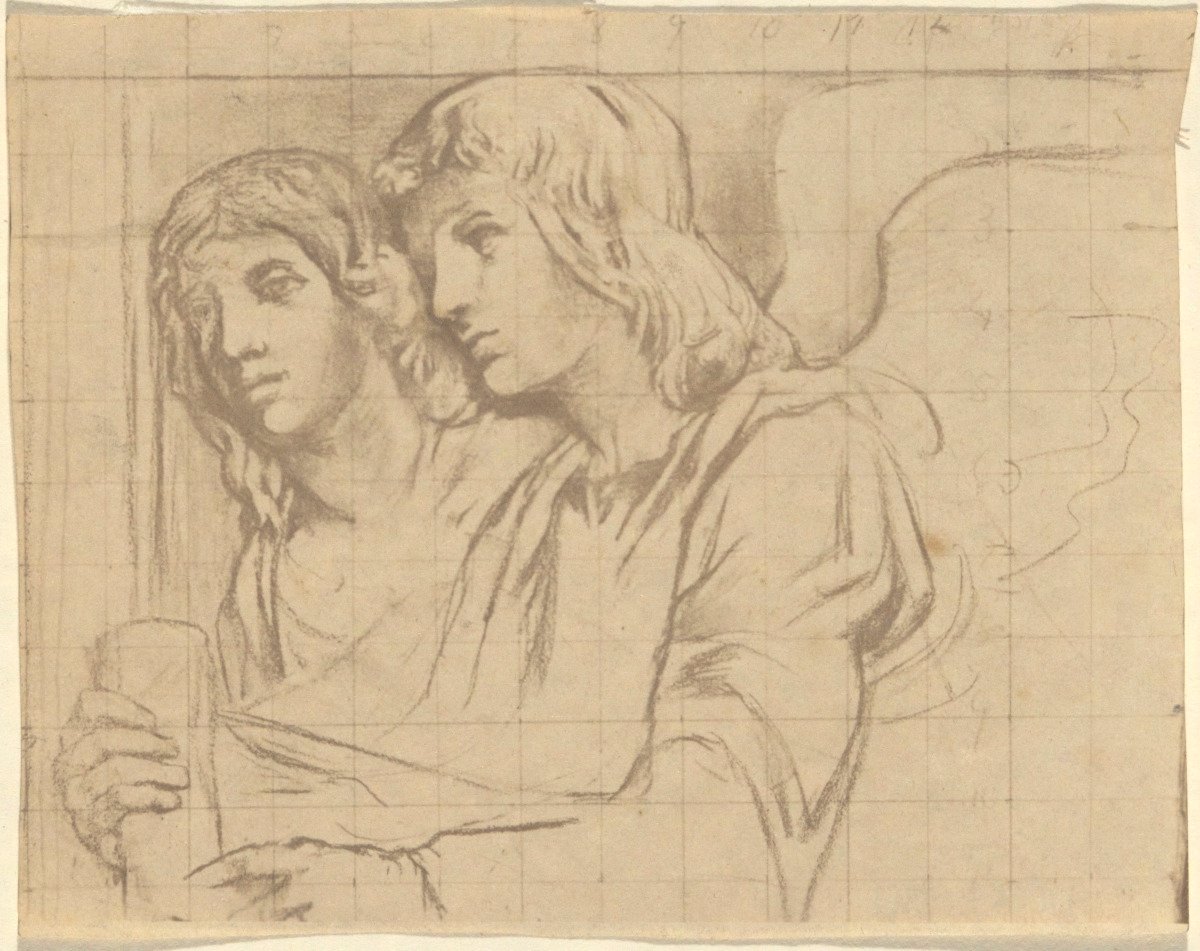 Two Angels for Trinity Church, Boston by John La Farge