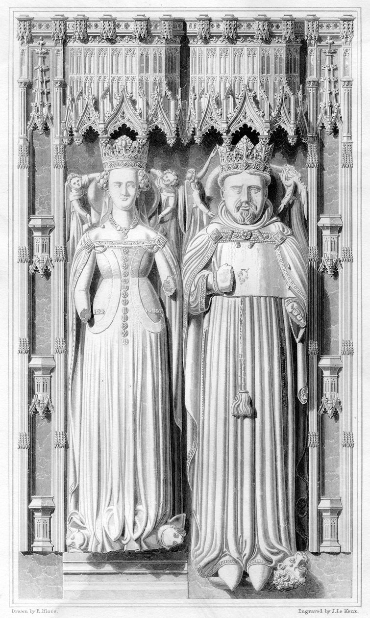 Effigy of Henry IV and his Queen Joan of Navarre in Canterbury Cathedral by John Le Keux