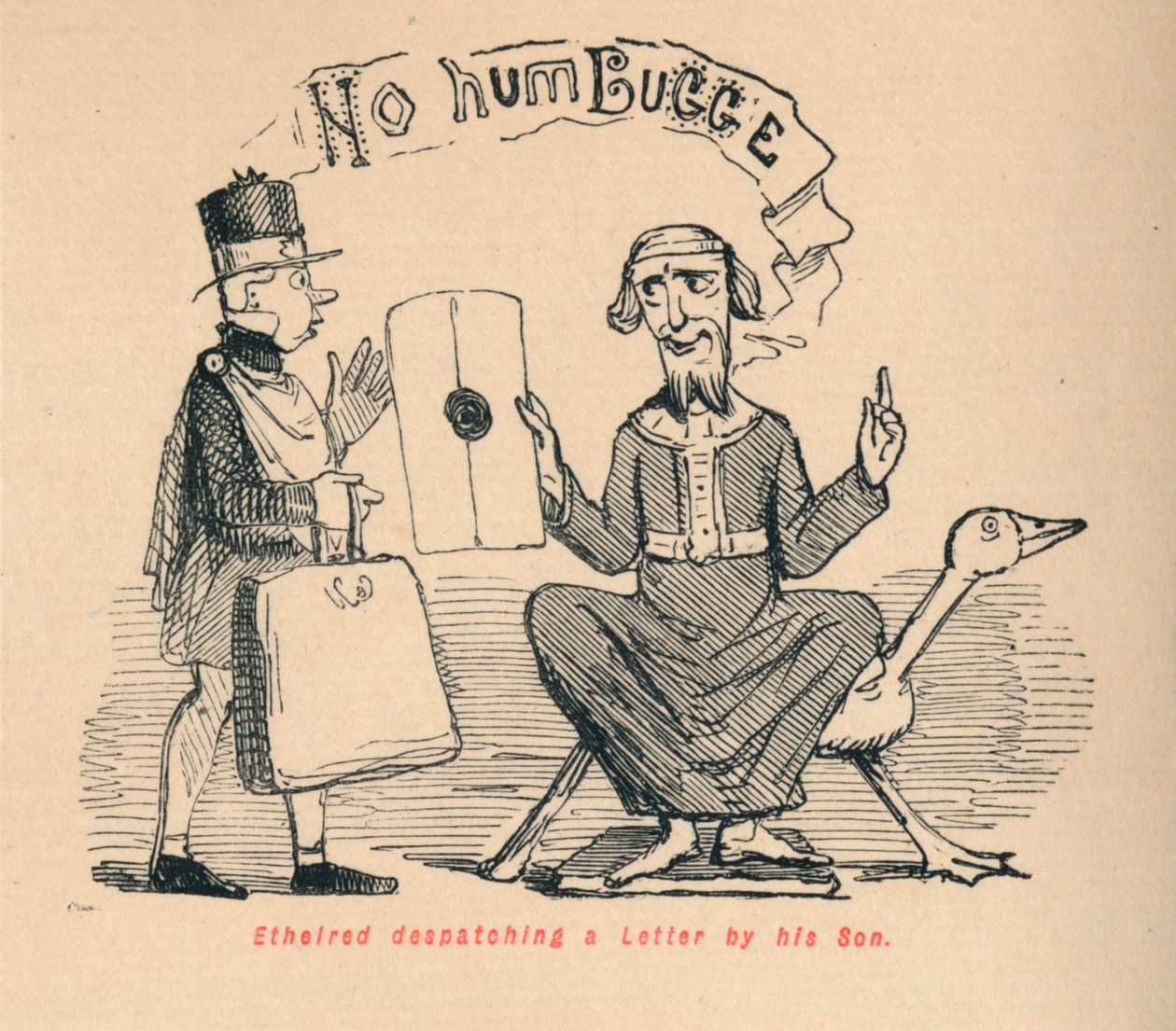 Ethelred Dispatching a Letter by His Son, c1860 by John Leech