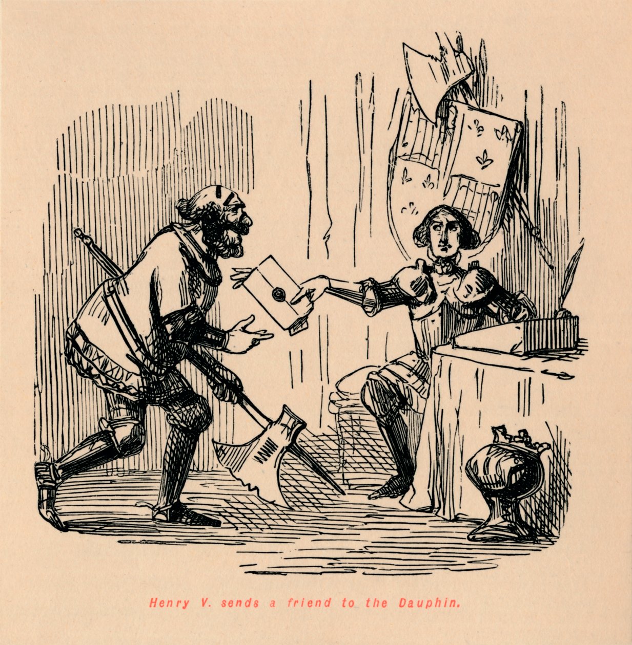 Henry V. Sends a Friend to the Dauphin by John Leech