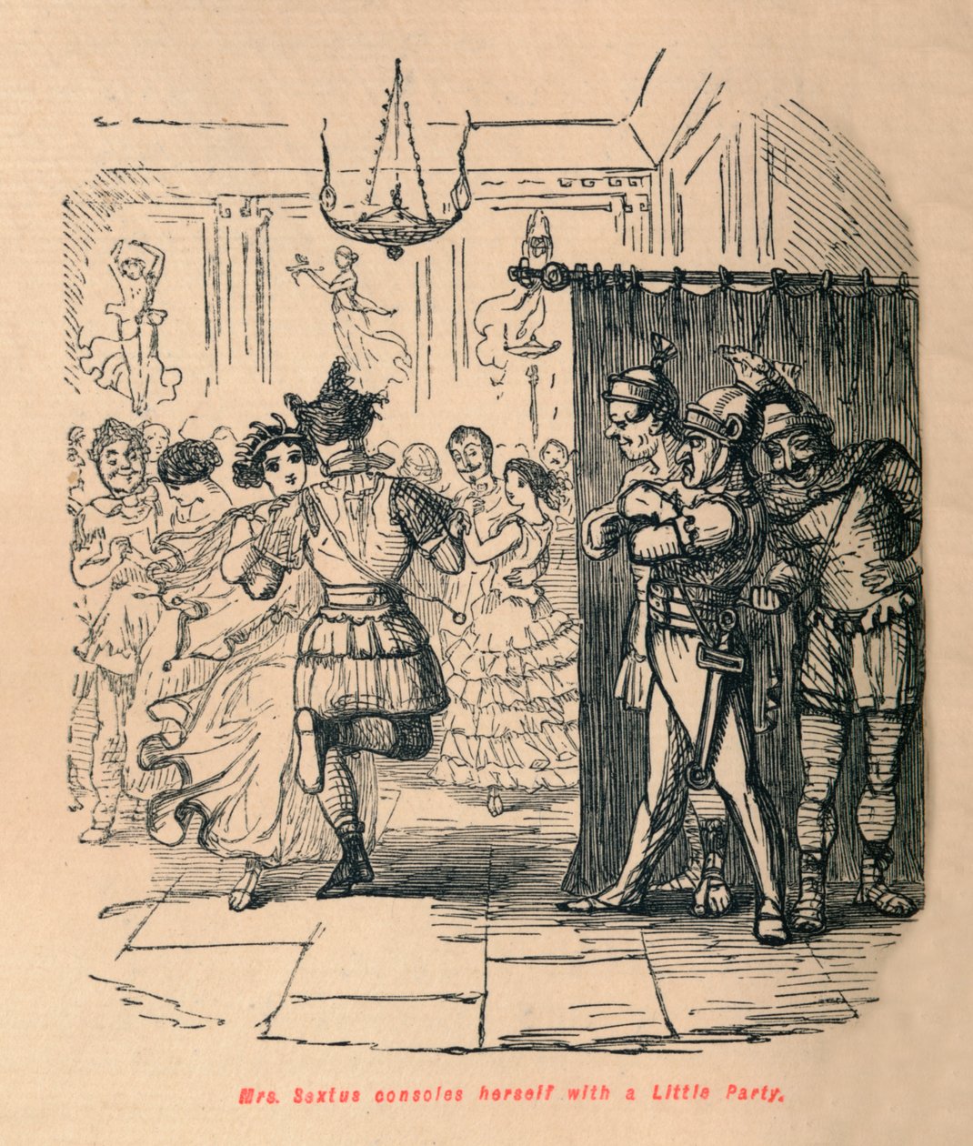 Mrs Sextus Consoles Herself with a Little Party by John Leech
