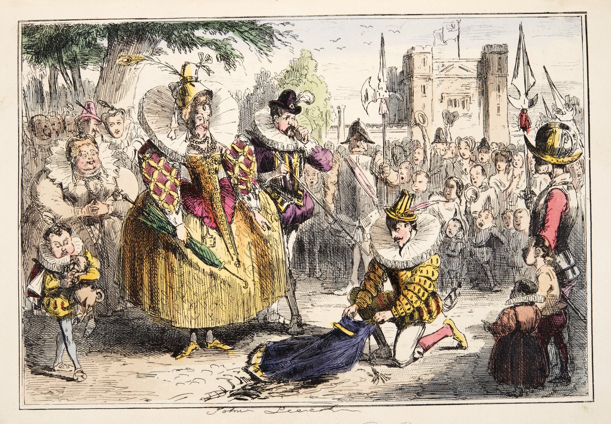 Queen Elizabeth and Sir Walter Raleigh, from The Comic History of England