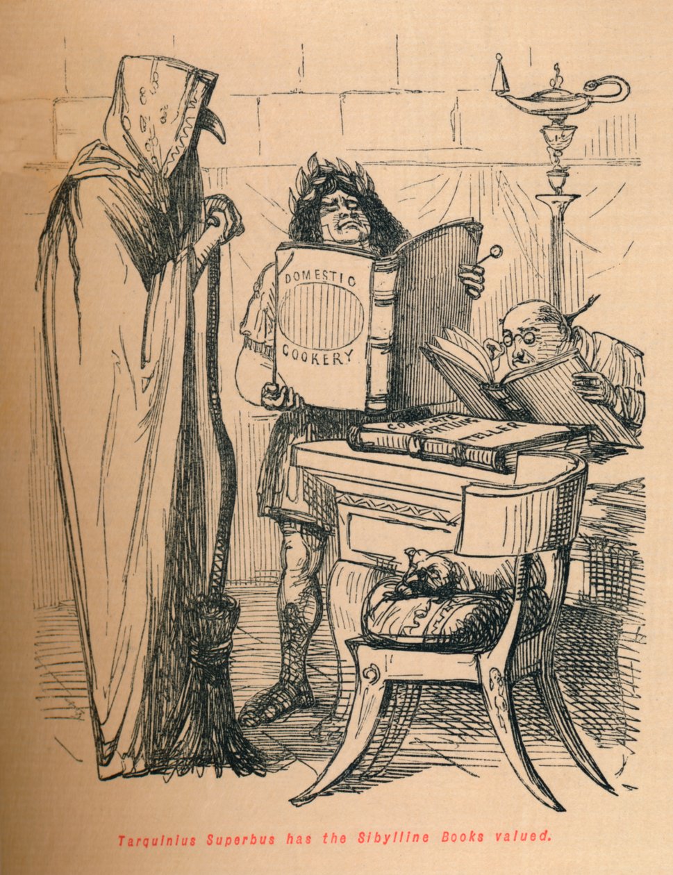 Tarquinius Superbus has the Sibylline Books valued by John Leech