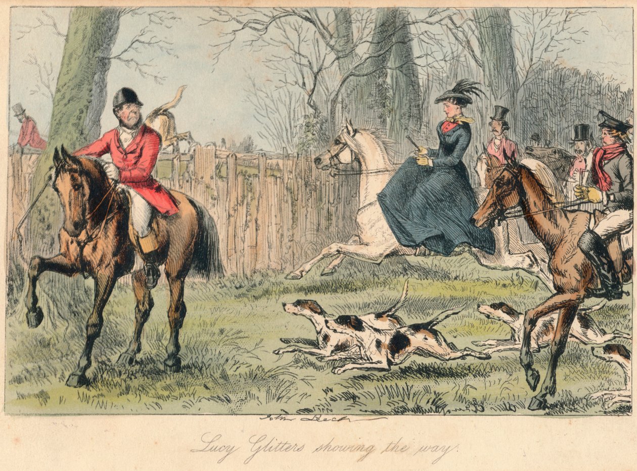 Lucy Glitters showing the way by John Leech and Hablot Knight Browne