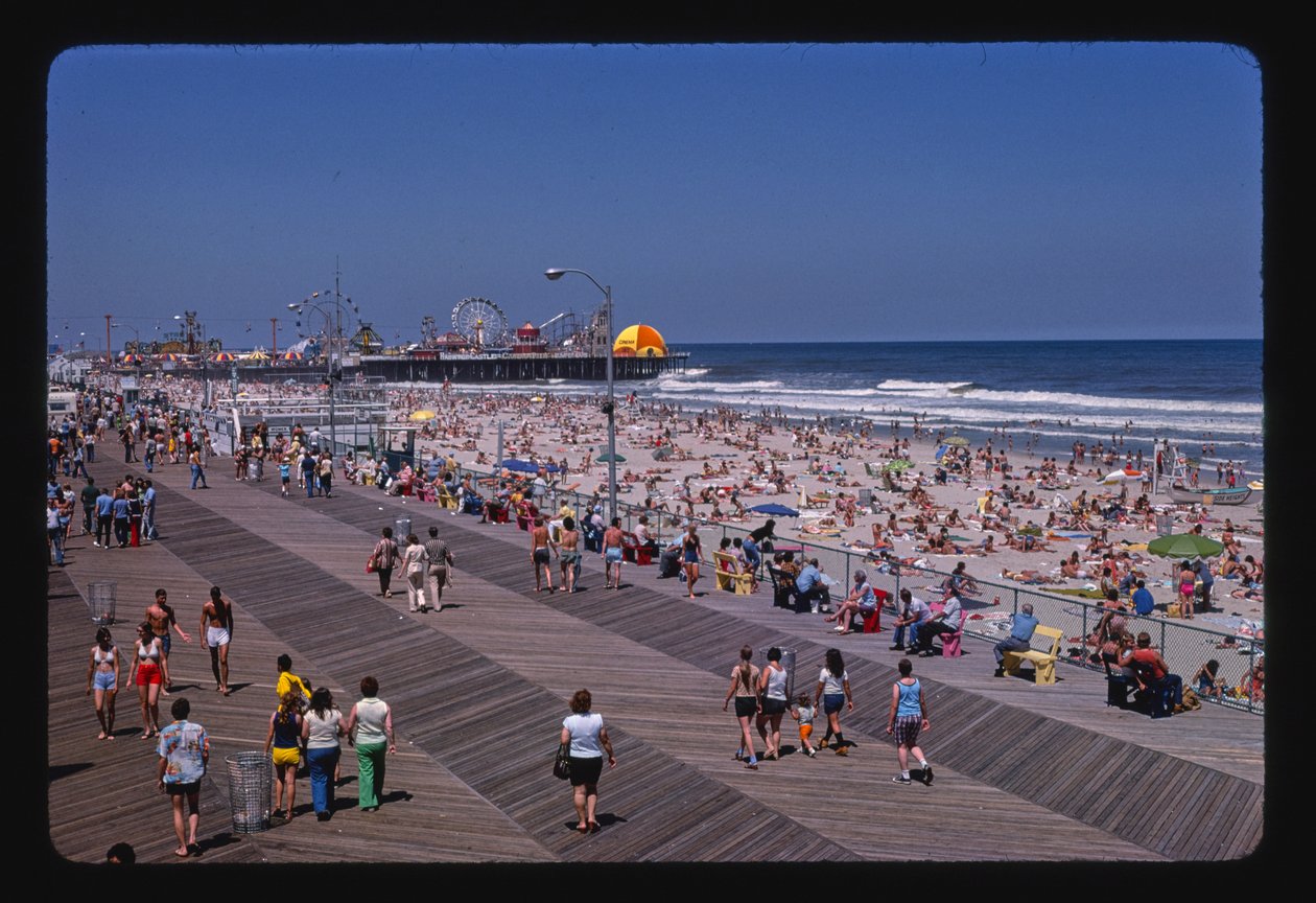 Boardwalk, beach, Casino Pier, Seaside Heights, New Jersey, USA by John Margolies