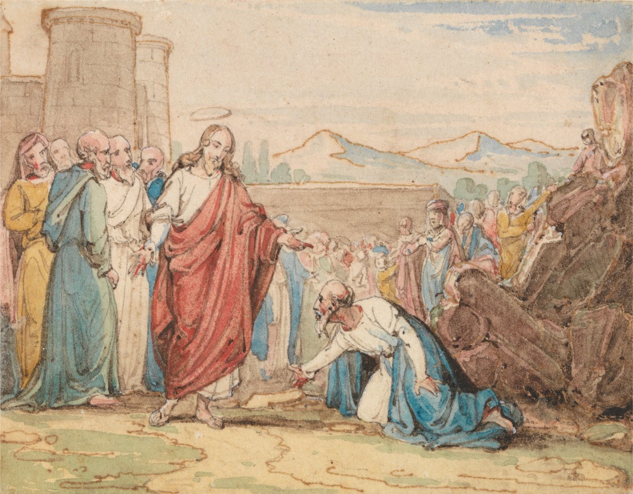An Elderly Man Petitioning Christ by John Martin