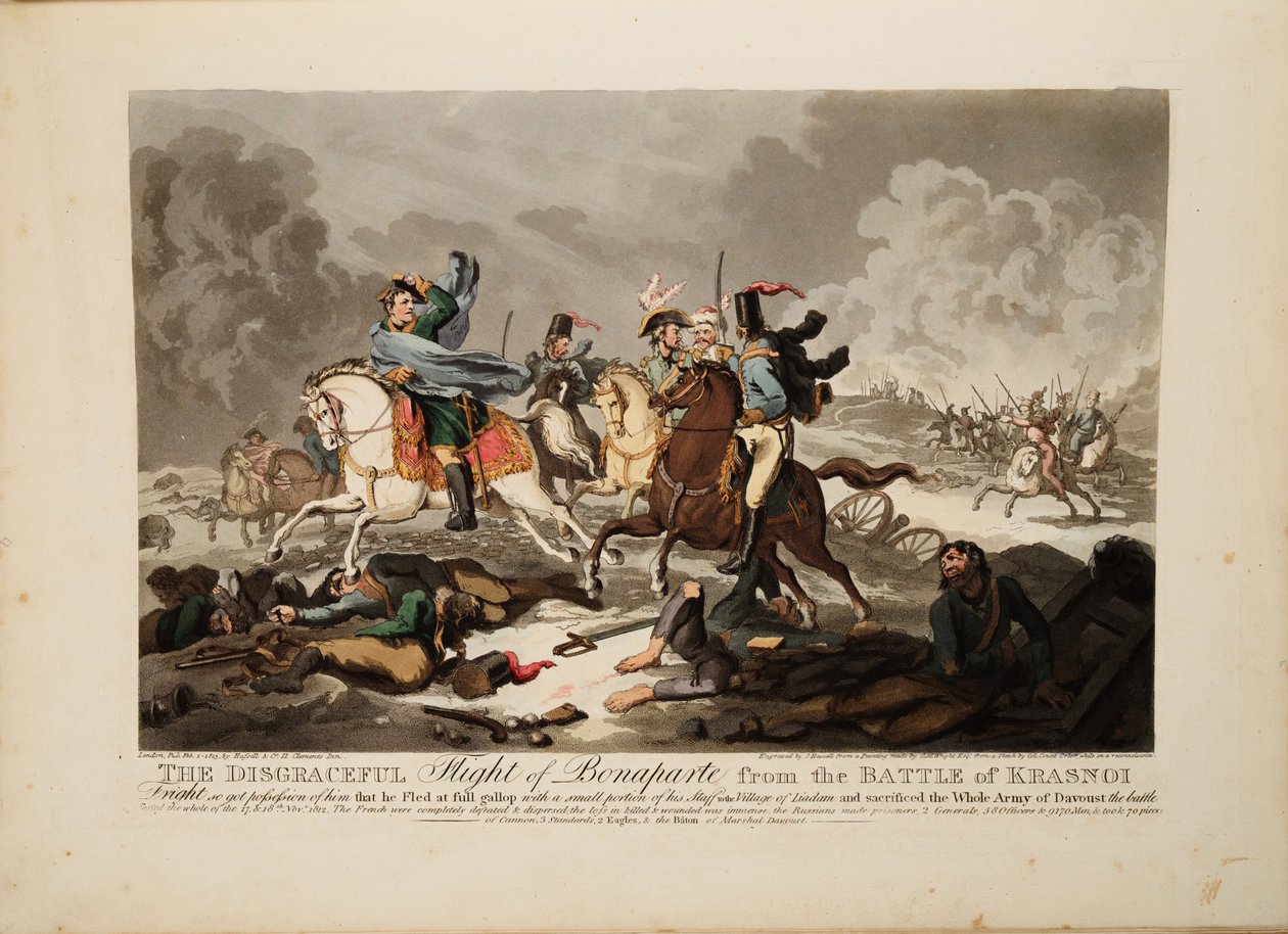 The Flight of Bonaparte from the Battle of Krasnoi, 1814 by John Massey Wright