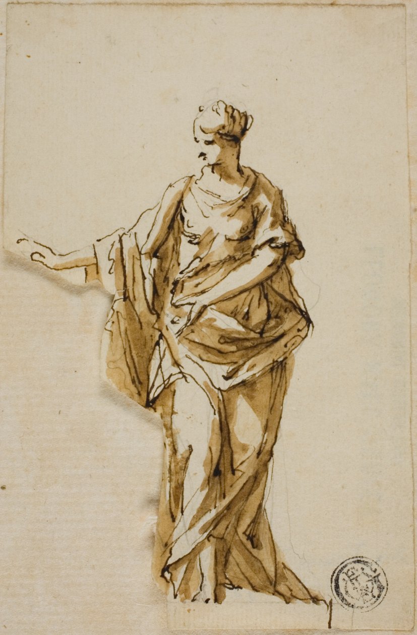 Standing Female Figure with Right Arm Raised by John Michael Rysbrack