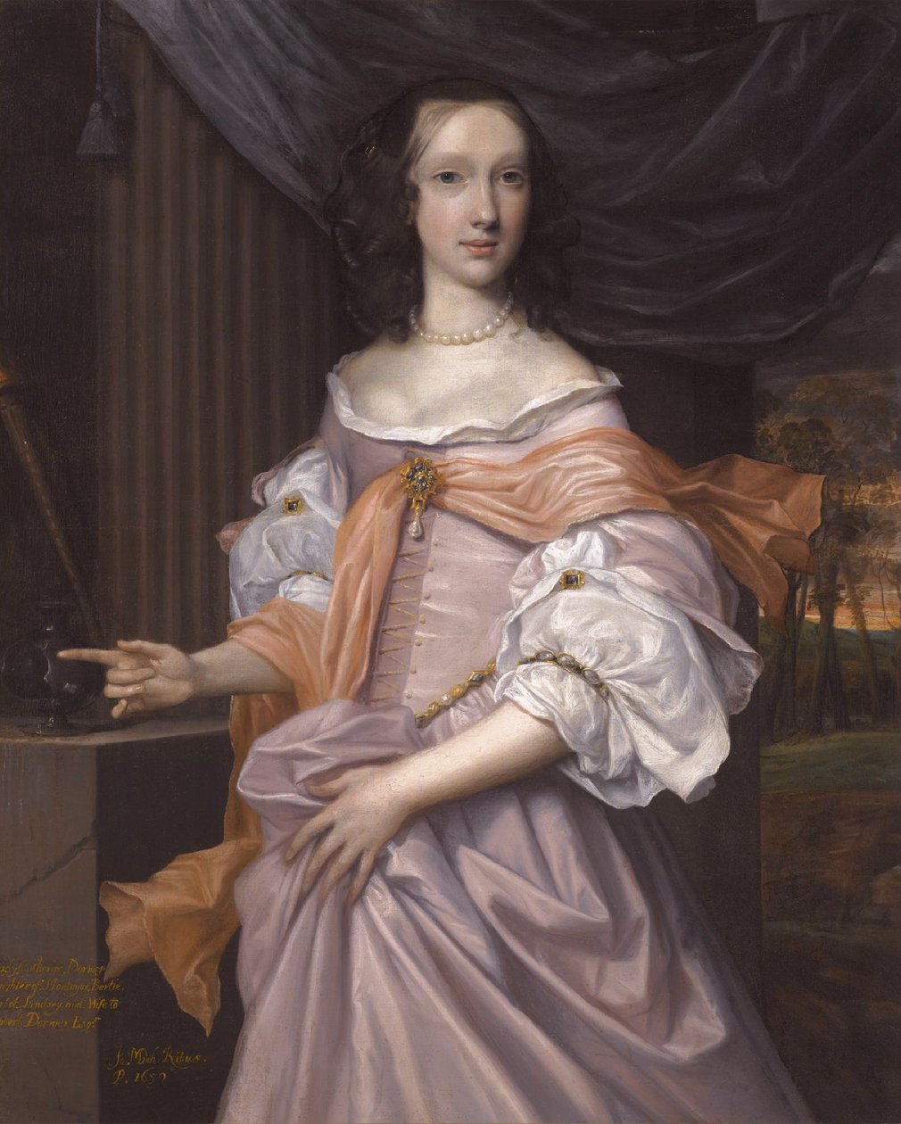 Catherine Dormer, Daughter of Montagu Bertie, 2nd Earl of Lindsey, by John Michael Wright by John Michael Wright