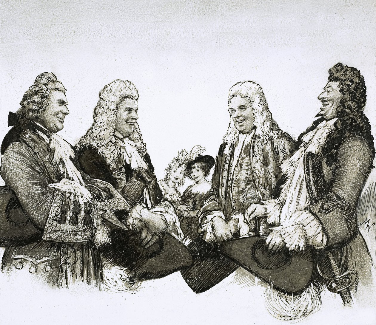 In the Time of Louis XIV of France, Gentlemen Wore Immense Wigs by John Millar Watt