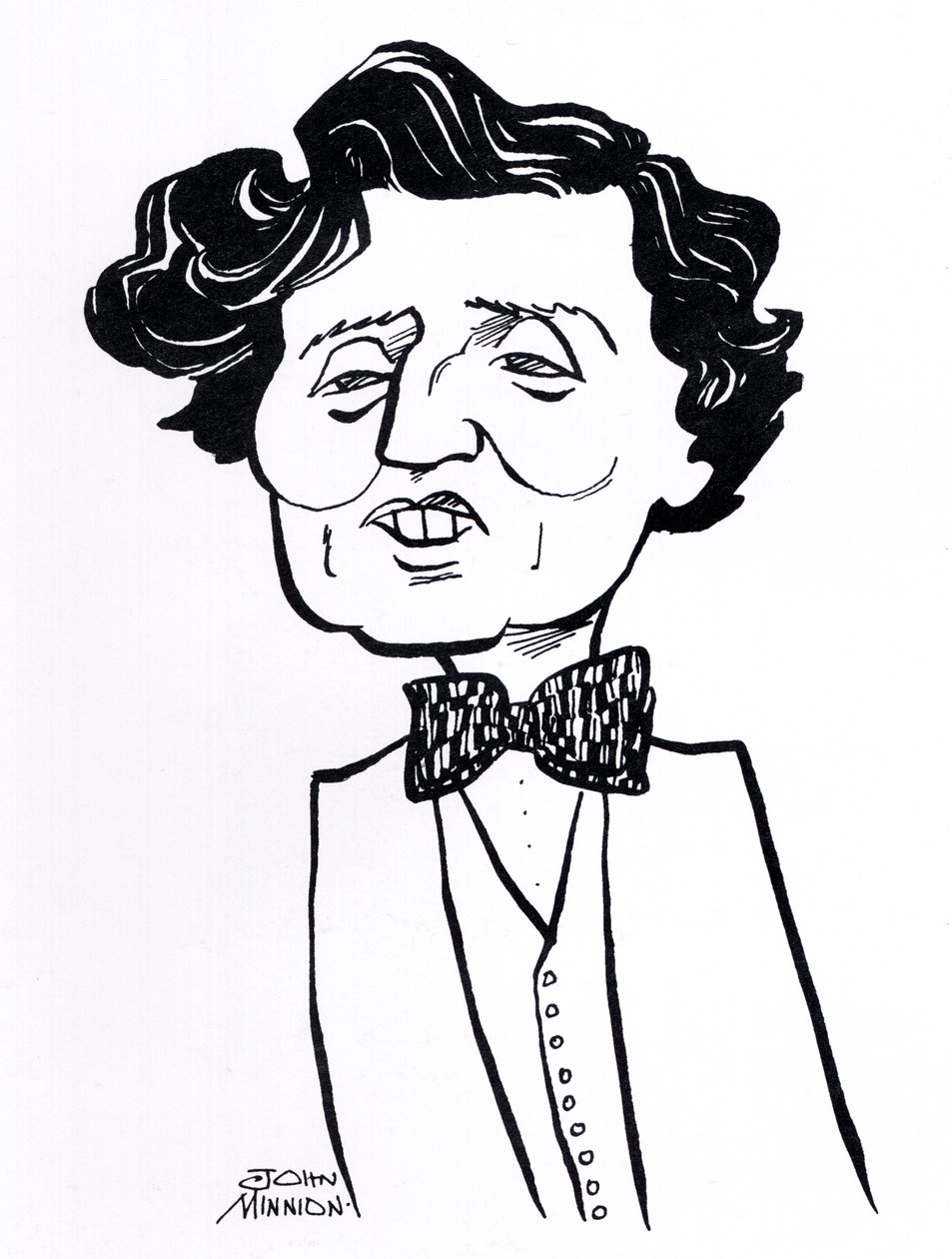 Alban Berg, caricature by John Minnion