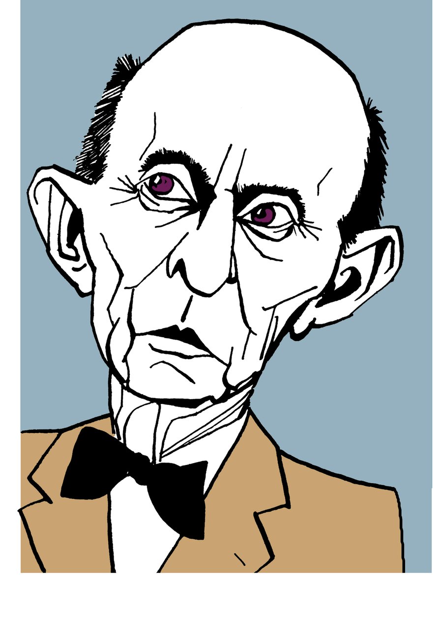 Arnold Schoenberg, caricature by John Minnion