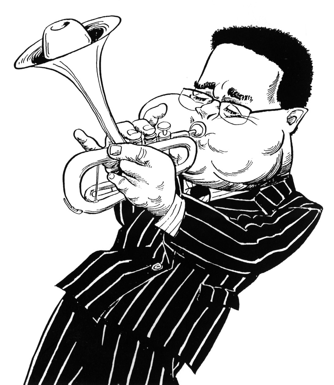 Dizzy Gillespie - caricature by John Minnion