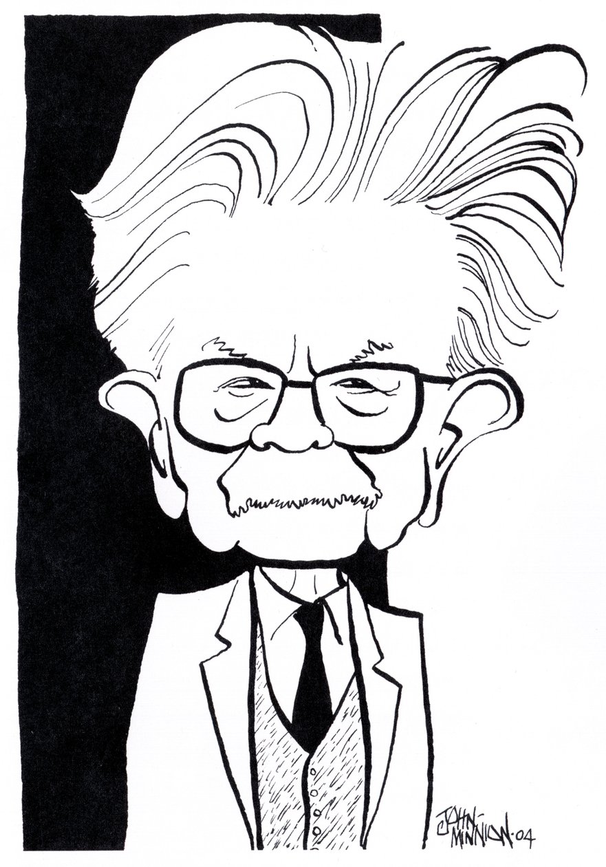 Elias Canetti, caricature by John Minnion