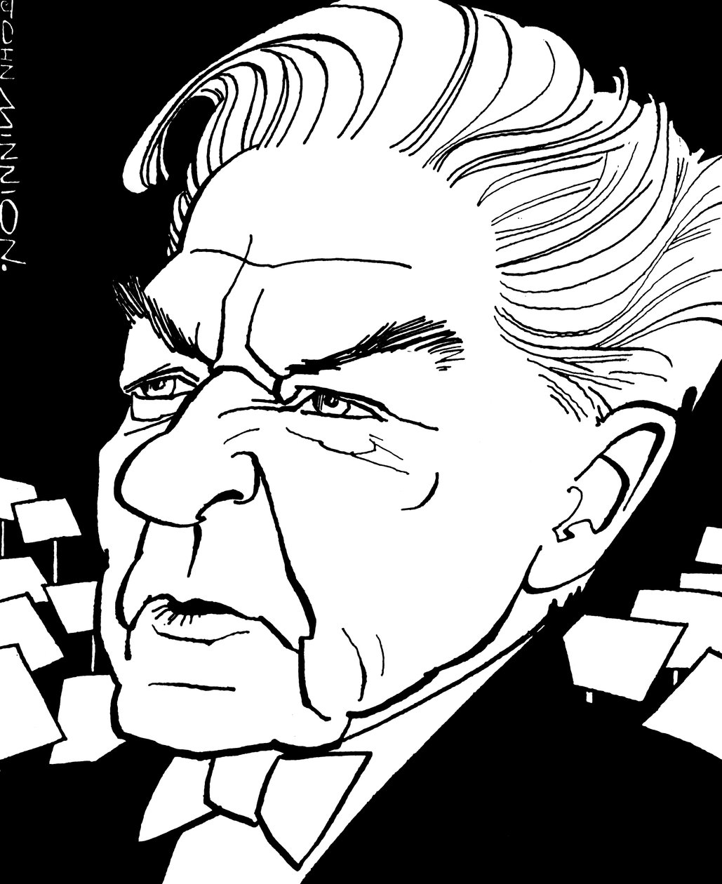 Herbert von Karajan - portrait by John Minnion
