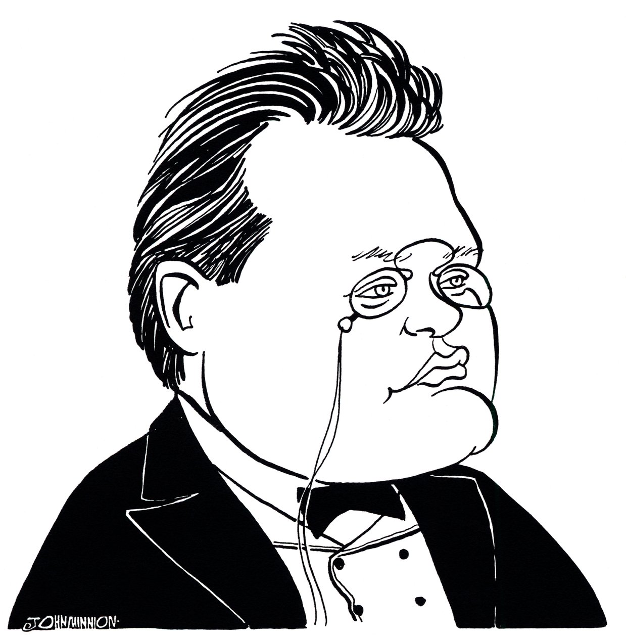 Max Reger, caricature by John Minnion