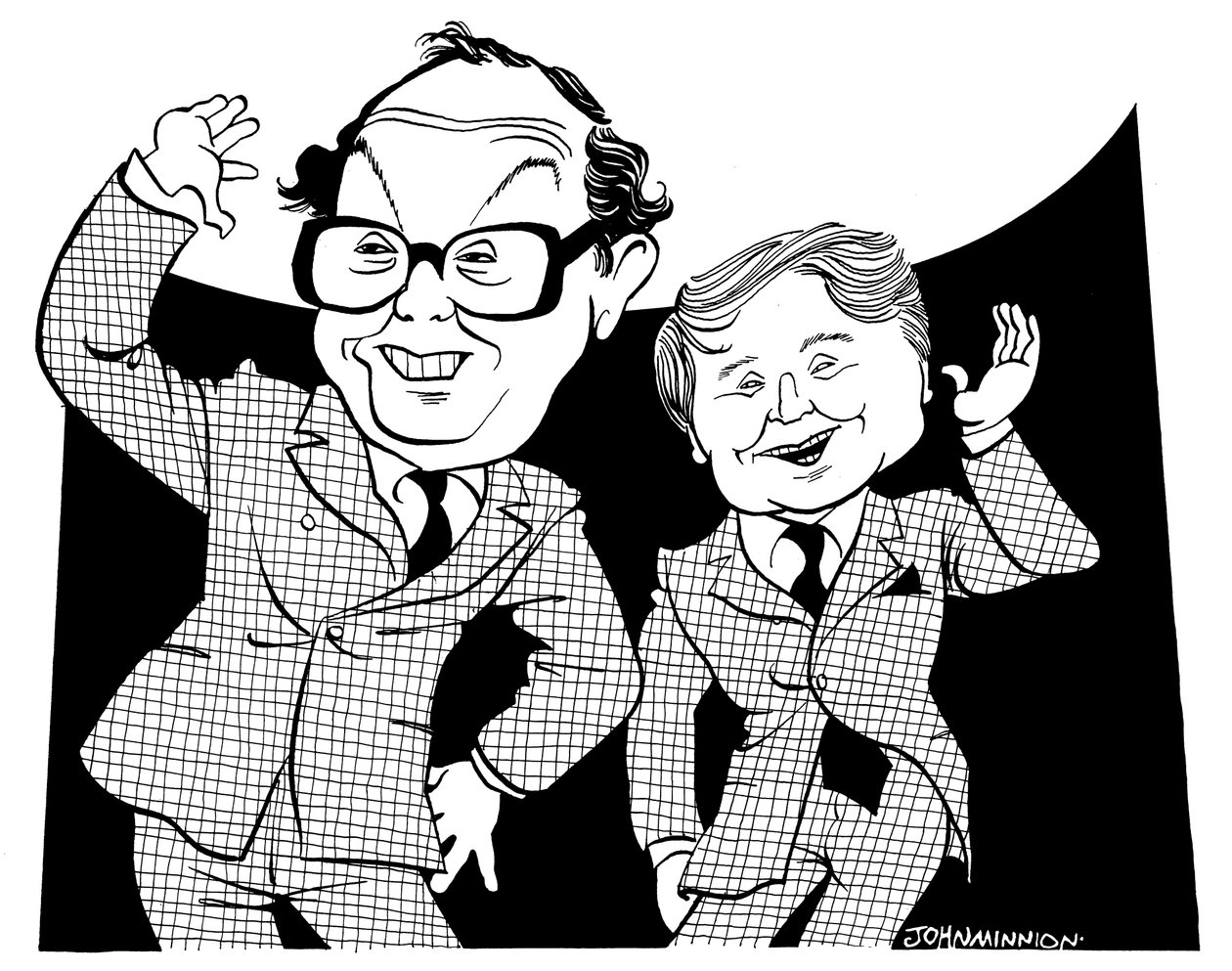 Morcambe and Wise - caricature by John Minnion
