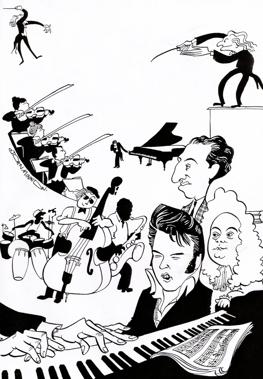 Music fantasia, cover for music book or article by John Minnion