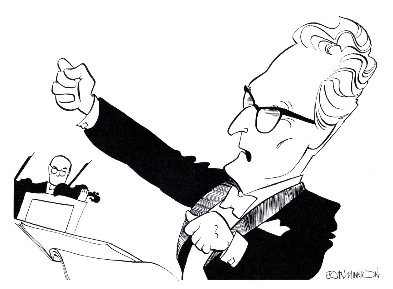 Otto Klemperer, caricature by John Minnion