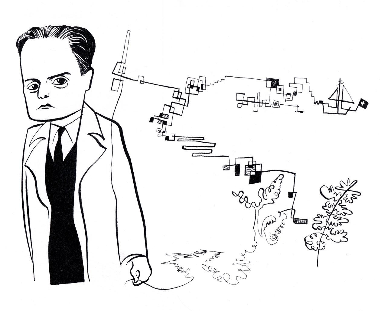 Paul Klee, caricature by John Minnion
