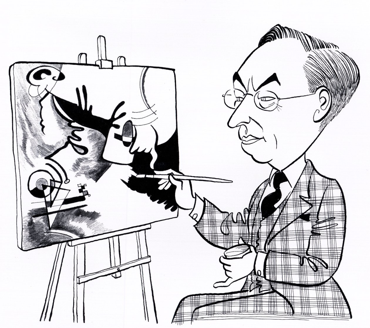 Vassily Kandinsky, caricature with easel by John Minnion
