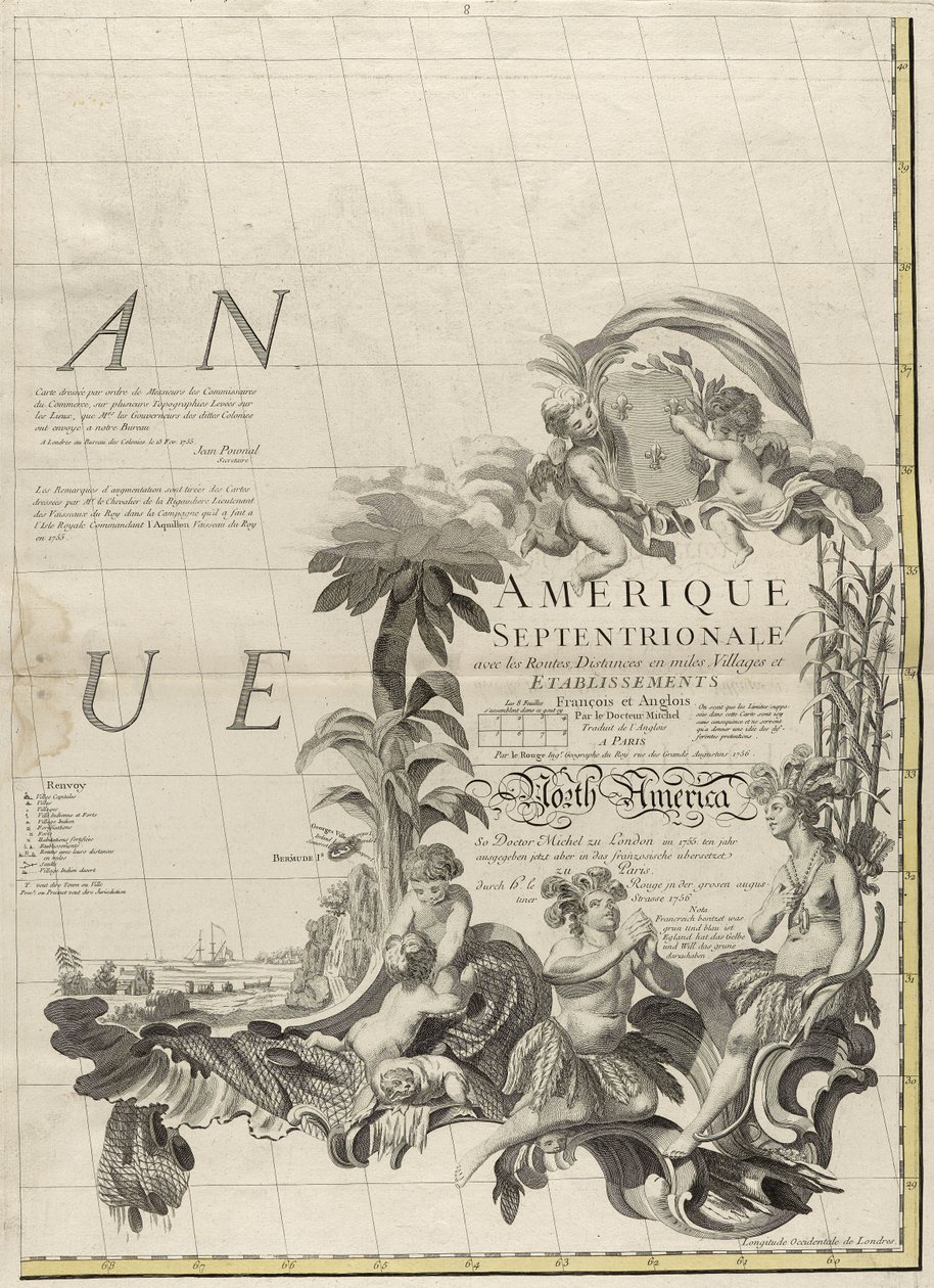 A map of the British and French dominions in America, 1756 by John Mitchell