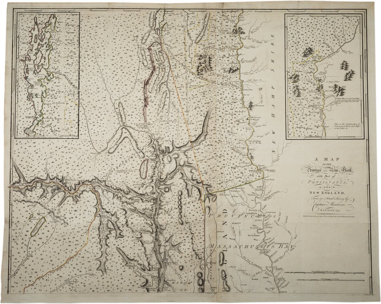 A Map of the Province of New York with Part of Pennsylvania, and New England, from an Actual Survey by Captain Montrésor, Engineer, 1775 by John Montresor
